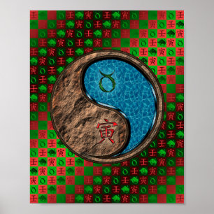 Affiche Taurus et tigre d'eau