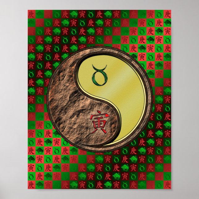 Affiche Taurus et tigre métallique (Devant)