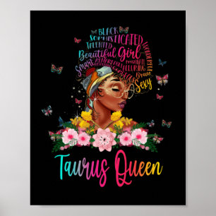 Affiche Taurus Queen Black Femmes Beauté persistante