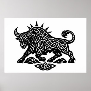 Affiche Taurus Sceau du Taureau — Encre de zodiaque liée à