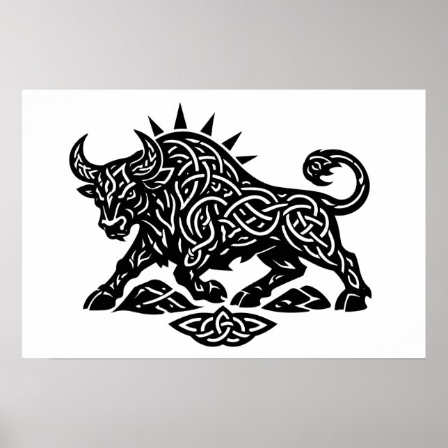 Affiche Taurus Sceau du Taureau — Encre de zodiaque liée à (Devant)