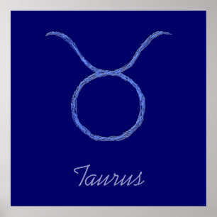 Affiche Taurus. Signes d'astrologie zodiaque.