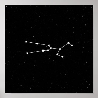 Affiche Taurus Zodiac Constellation moderne noir et blanc