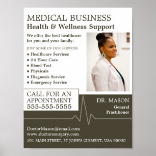 Affiche Taux cardiaque, Praticien général, Infirmière, Méd