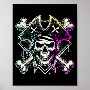 Affiche Taux Crossbones de crâne Halloween