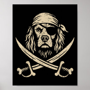 Affiche Taux vintage Anglais Springer espagnol Crossbones 