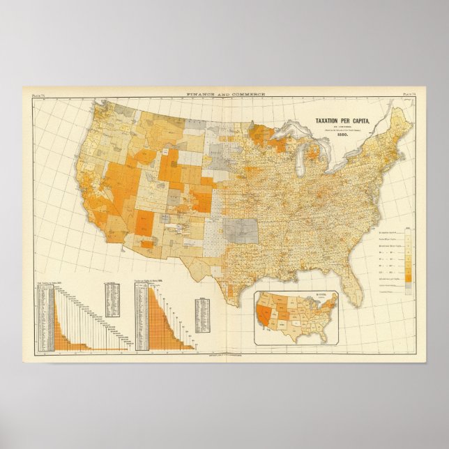 Affiche Taxation par habitant, comtés (Devant)