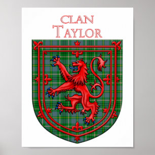 Affiche Taylor Tartan Scottish Plaid Lion Rampant