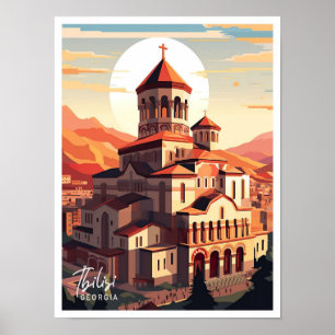 Affiche Tbilissi Georgia Art Travel Place illustration