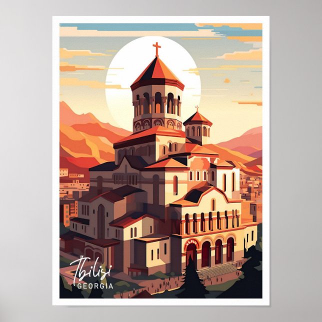 Affiche Tbilissi Georgia Art Travel Place illustration (Devant)