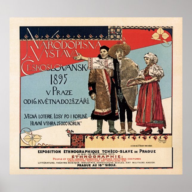 Affiche Tchéchoslav ethnographique exposition vintage ad (Devant)