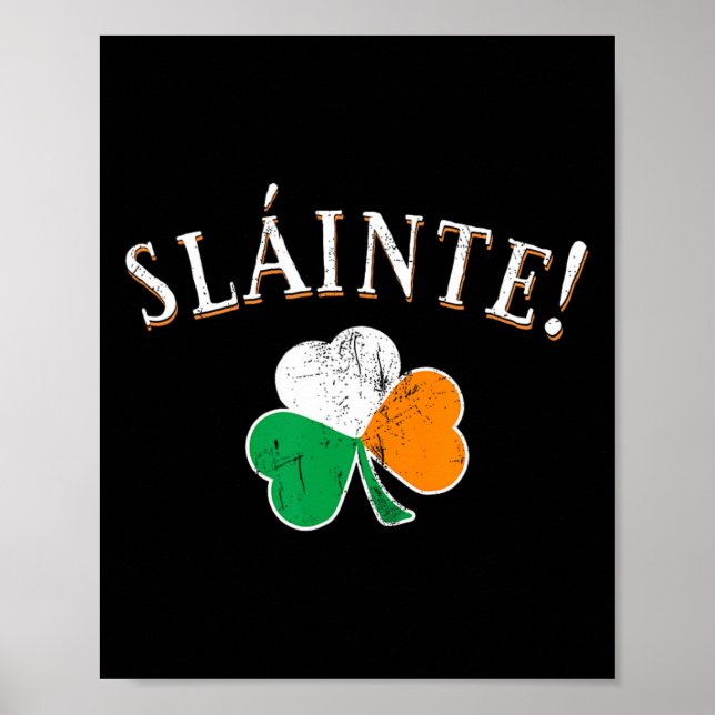 Affiche Tchin Toast Drapeau Irlande Trèfle Saint-Patrick D (Devant)