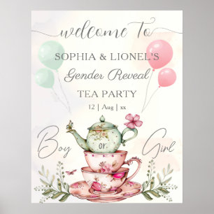 Affiche Tea Party Aquarelle Teapot Genre Reveillez