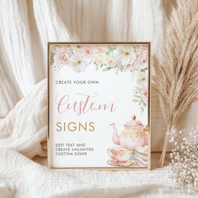 Affiche Tea Party Baby Shower Custom Sign -  16x20  (Tea Party Baby Shower Custom Sign - 16x20
)