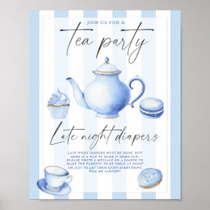 Affiche Tea party baby shower Late nuit couches jeu
