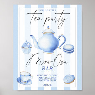 Affiche Tea party baby shower Momosa bar