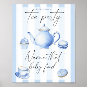 Affiche Tea party baby shower - nom de l'aliment pour bébé
