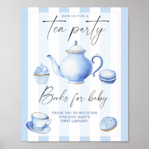 Affiche Tea Party Boy Baby showers pour bébé