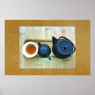 Affiche Tea Setting Still Life Photograph Overhead View