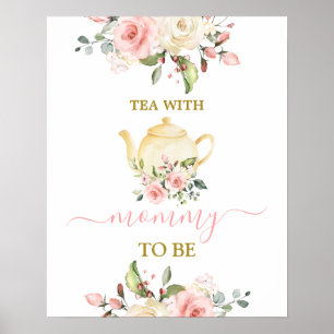 Affiche Tea With Mommy To Be Showgirl sign