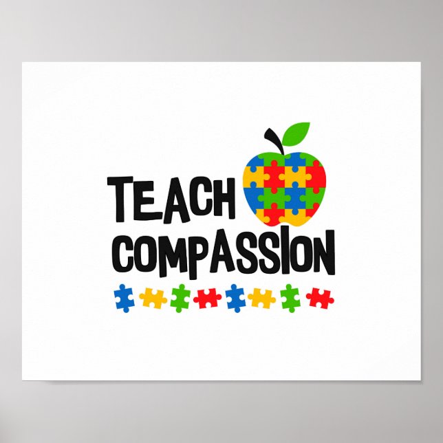 Affiche Teach Compassion Sensibilisation sur l'autisme Puz (Devant)