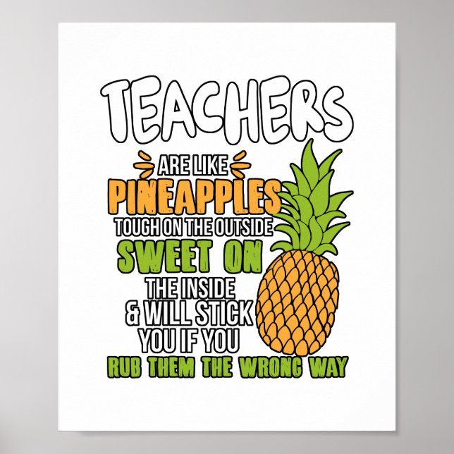Affiche Teacher Are Like Pineapples. (Devant)