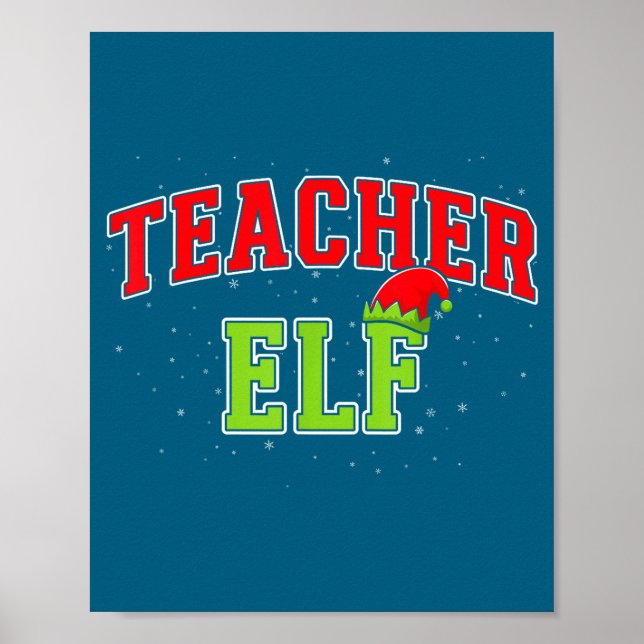 Affiche Teacher Elf Christmas Family Matching Group Xmas T (Devant)
