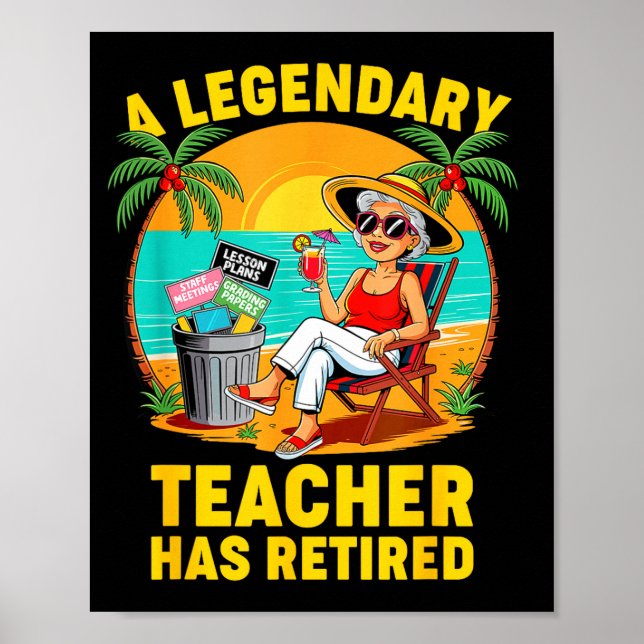 Affiche Teacher Legend Has Retired 2025 Happy Retirement P (Devant)