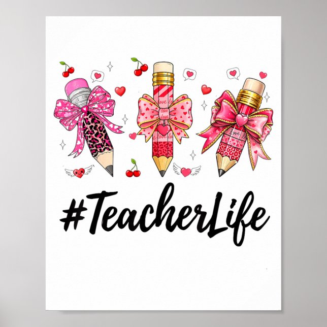 Affiche Teacher Valentine Coquette Bow Teacher Valentines  (Devant)