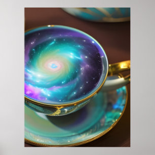 Affiche Teacup rempli avec la Galaxie