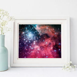 Affiche Teal Magenta Ombre Étoiles