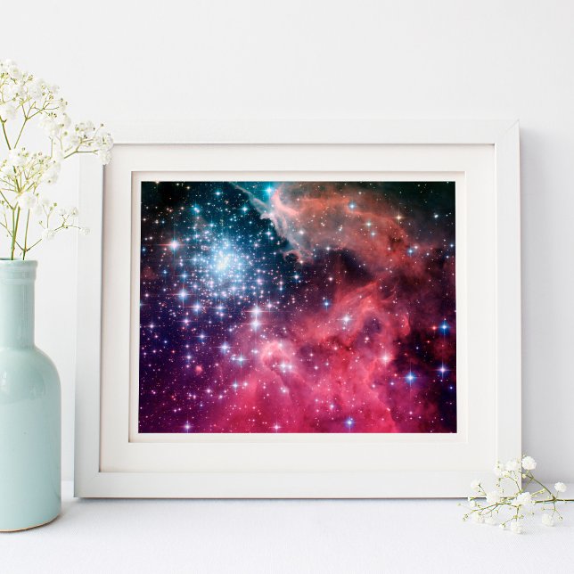Affiche Teal Magenta Ombre Étoiles (Teal Magenta Ombre Stars Poster)
