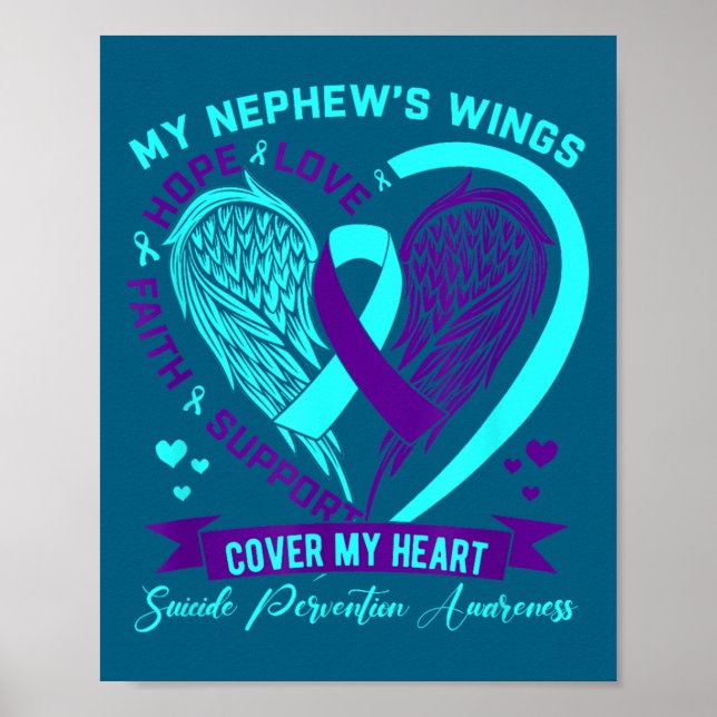 Affiche Teal Purple Suicide Prevention Awareness Nephew He (Devant)