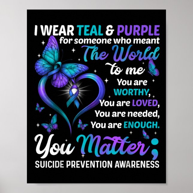 Affiche Teal Purple You Suicide Prevention Awareness Month (Devant)