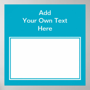 Affiche Teal with white area and text.