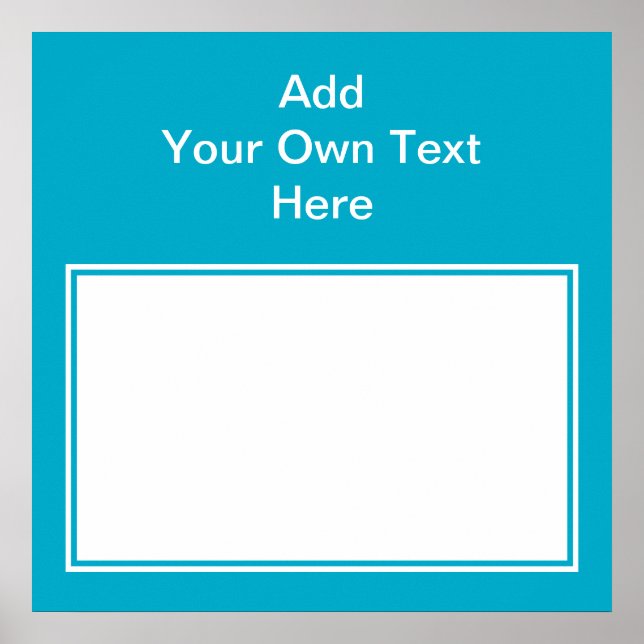 Affiche Teal with white area and text. (Devant)