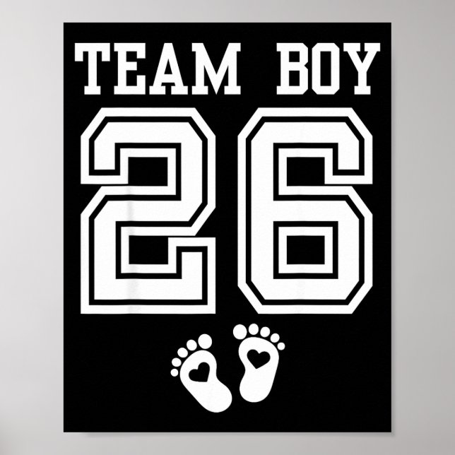 Affiche Team Boy 2026 Gender Reveal Baby Shower Matching F (Devant)