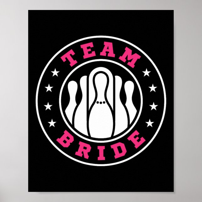 Affiche Team Bride Team Groom Bowling Bachelor Party Weddi (Devant)