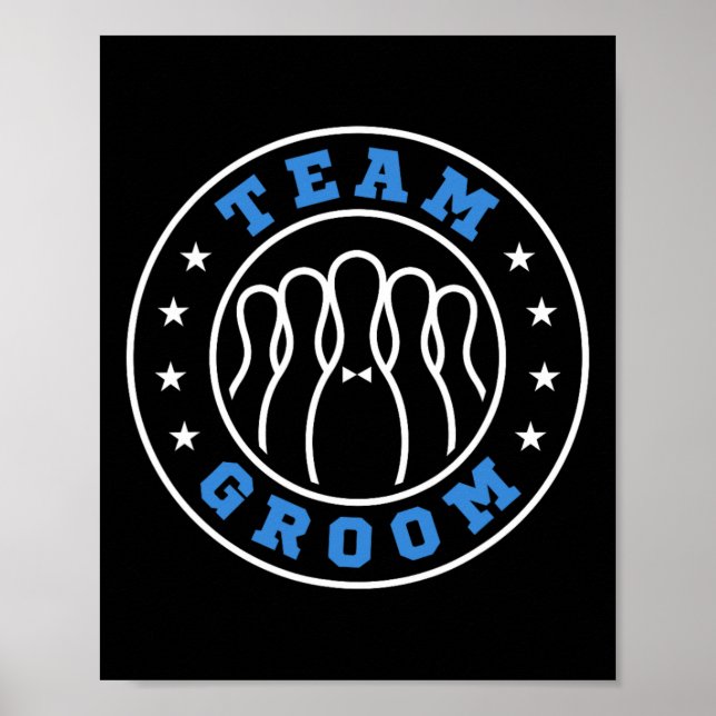 Affiche Team Bride Team Groom Bowling Bachelor Party Weddi (Devant)