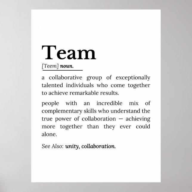 Affiche Team Definition – The Power of Collaboration  (Devant)