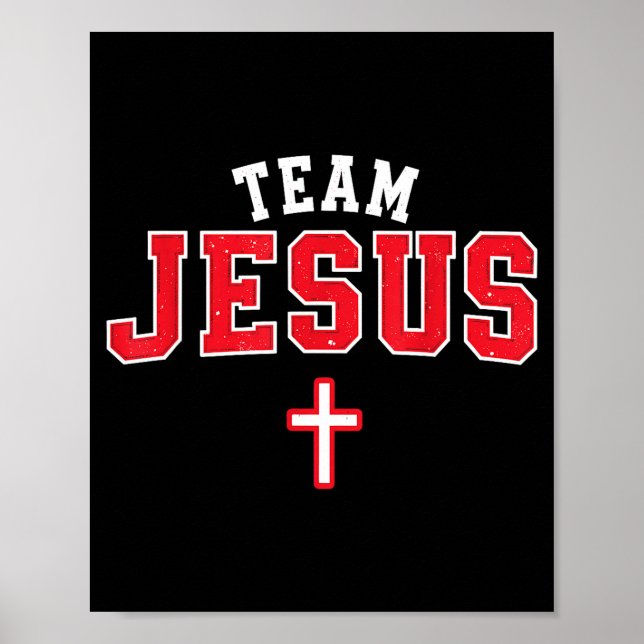 Affiche Team Jesus - Funny Christian Cross Emblem Faith St (Devant)