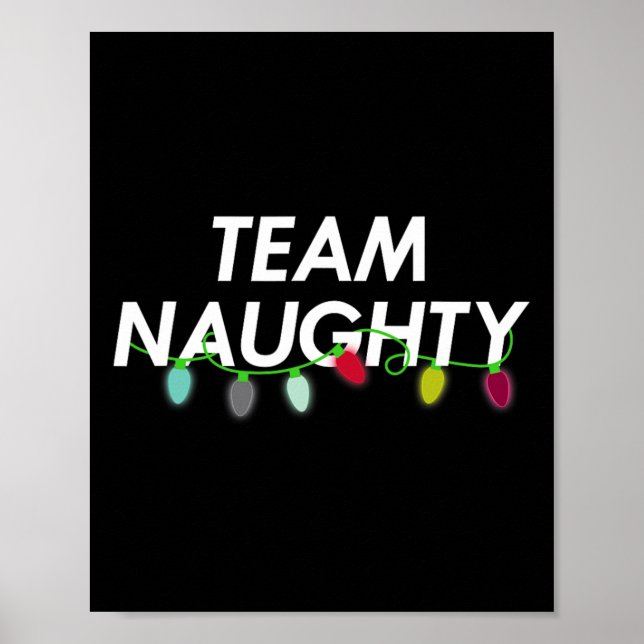 Affiche Team Naughty Nice Funny Holiday Noël T Père Noël (Devant)