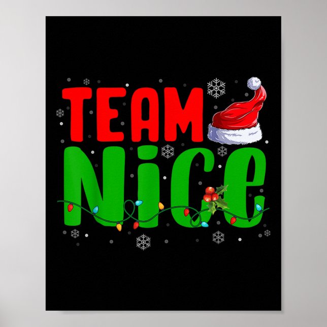 Affiche Team Naughty Nice Santa Hat Funny Christmas Matchi (Devant)