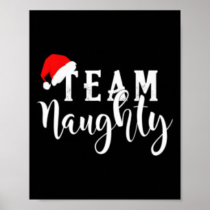 Affiche Team Naughty - Team Nice Funny Christmas Couple Ma