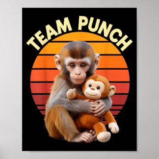 Affiche Team Punch Monkey Plush Retro Sun