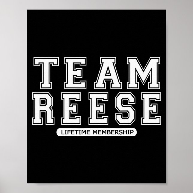 Affiche Team Reese Family Surname Reunion Crew Member Gift (Devant)