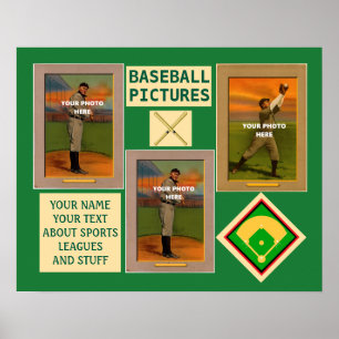 Affiche Team Sports Baseball Your Photo and Text