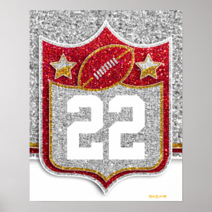 Affiche Team USA Sports Red and Gold College Football