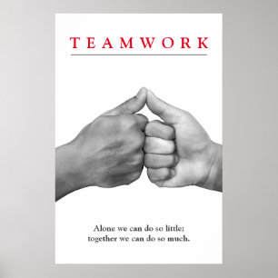 Affiche Teamwork Motivational Inspirational Hands