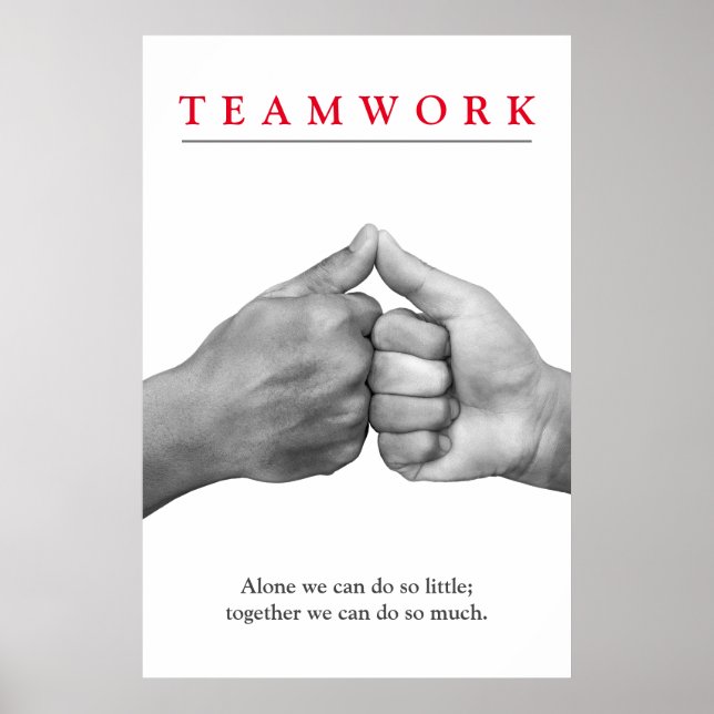Affiche Teamwork Motivational Inspirational Hands (Devant)